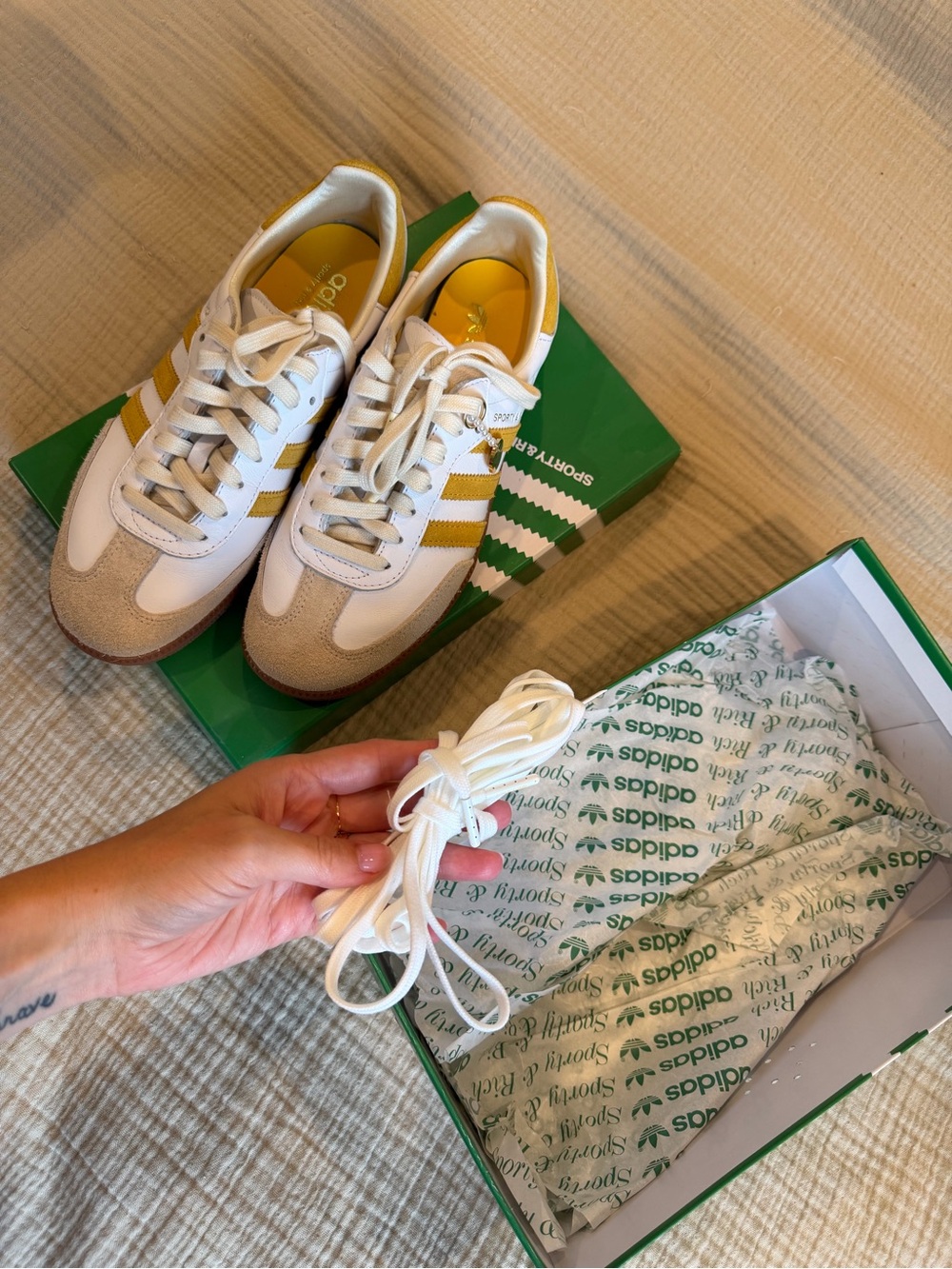 Sporty & Rich X Adidas Samba OG bold gold 5.5 mens/7 women’s - Picture 10 of 11